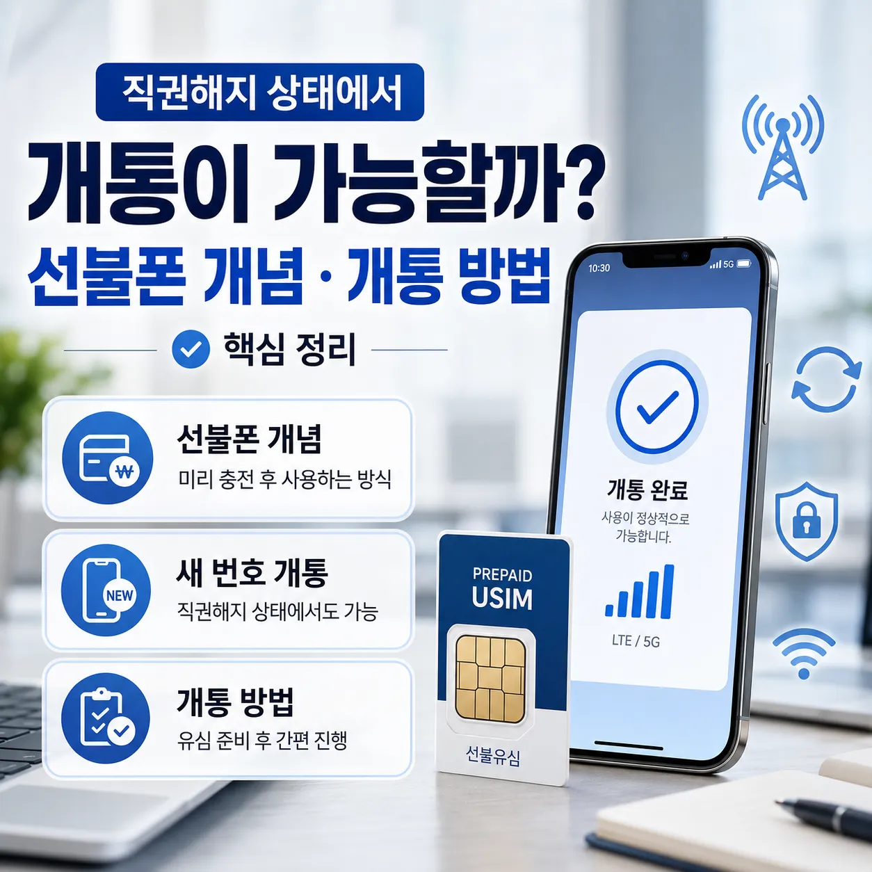 직권해지 상태 선불폰 개념과 개통 방법 핵심 정리 이미지