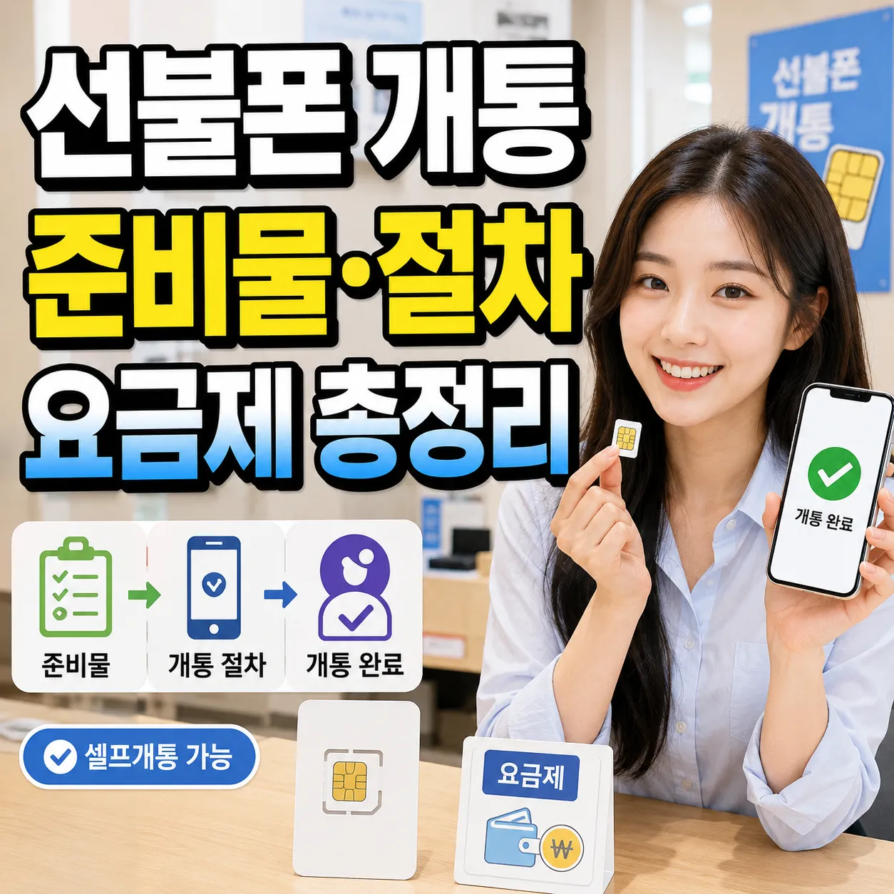 선불폰 개통 준비물과 절차 요금제 가격 총정리 안내 이미지