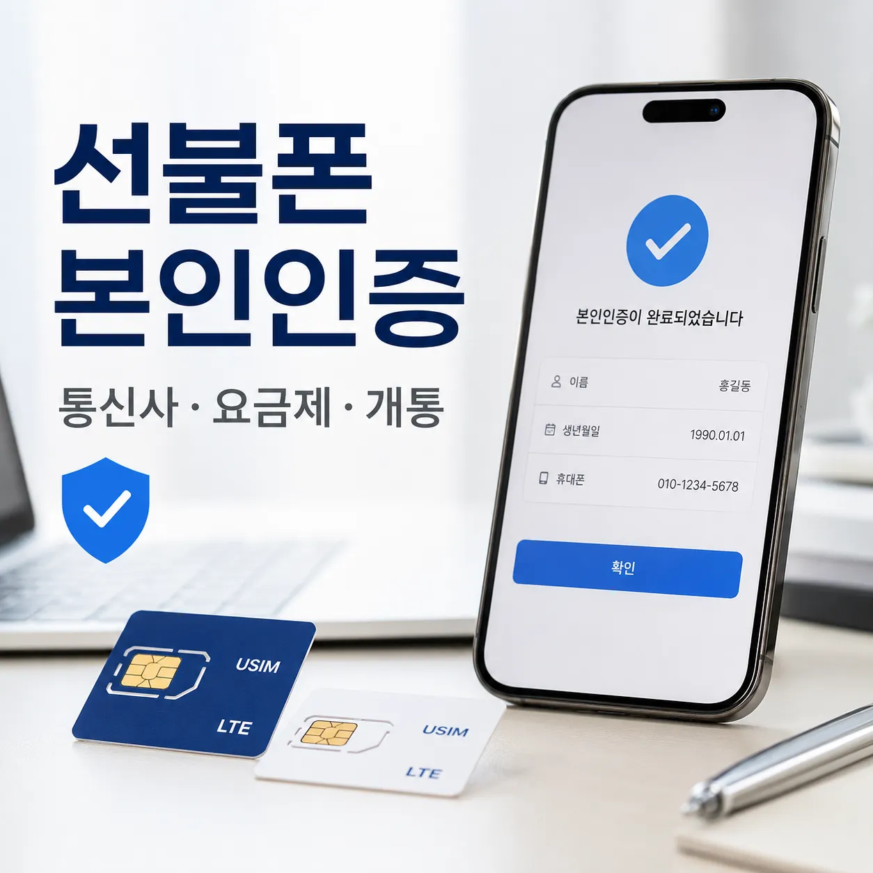 선불폰 본인인증과 통신사 요금제 개통 기준 안내 이미지