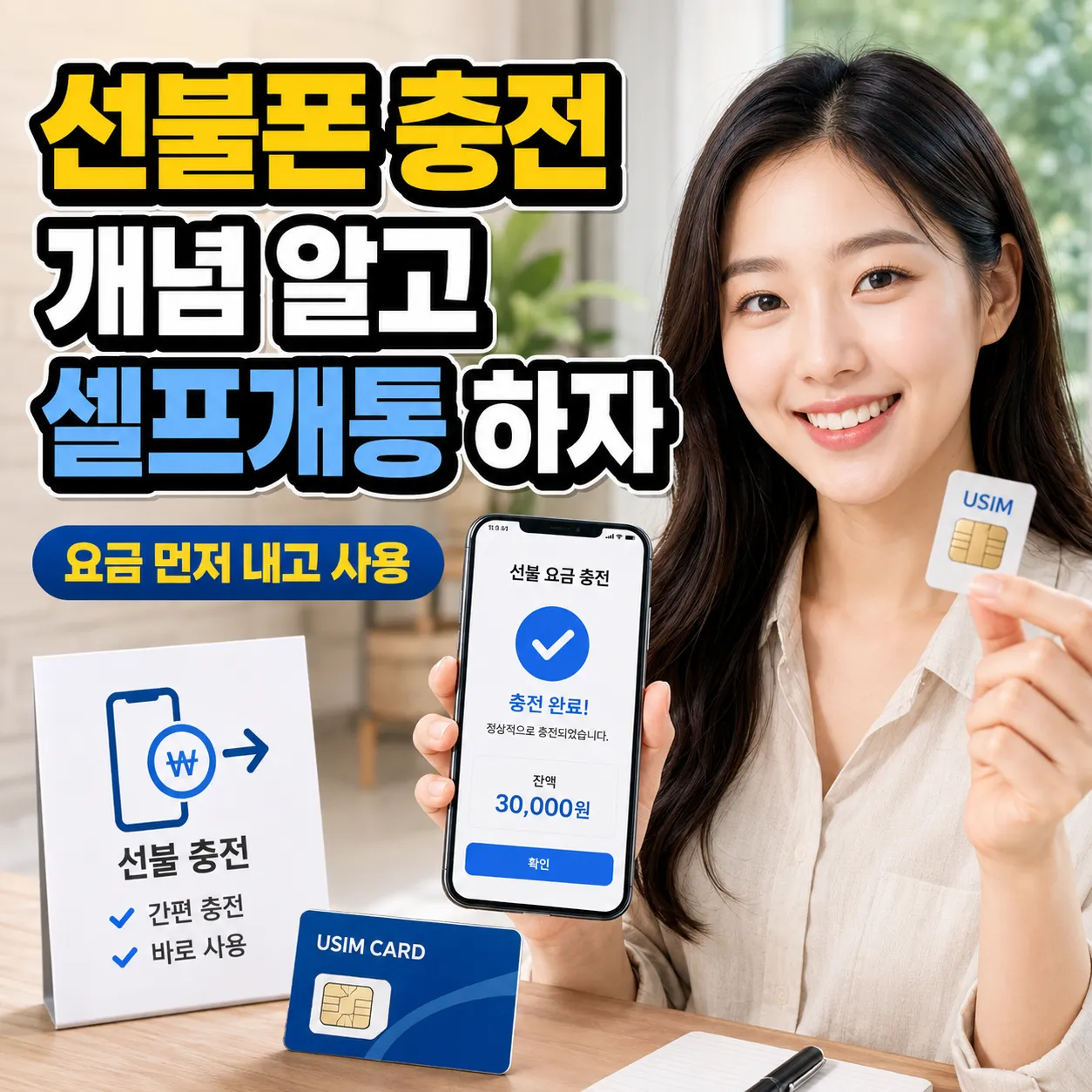 선불폰 충전 방법과 선불폰 개념 셀프개통 안내 이미지