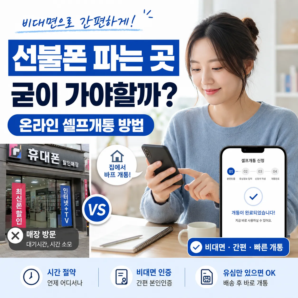 선불폰 파는 곳 방문 없이 편의점 유심으로 온라인 셀프개통하는 방법 안내 이미지