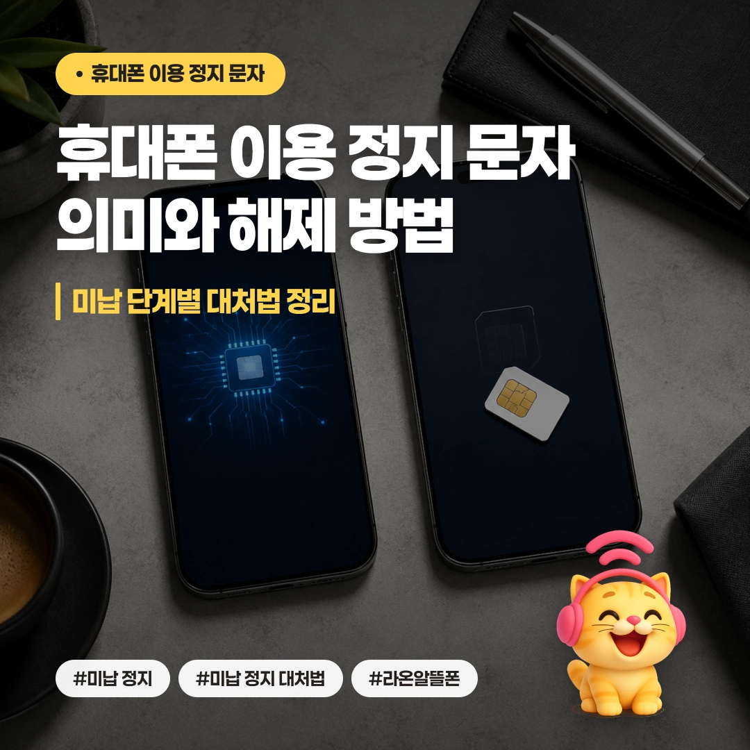 휴대폰 이용 정지 문자 의미와 미납 단계 해제 방법 선불유심 안내 이미지