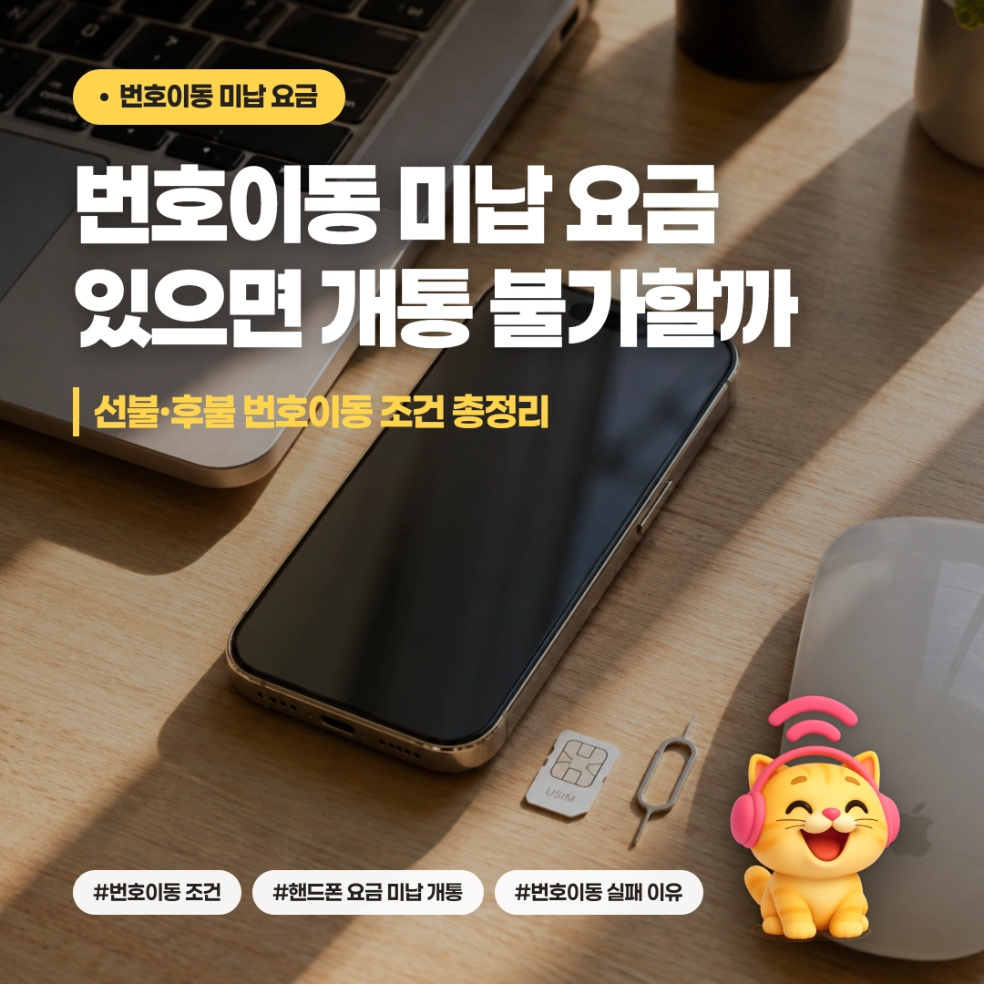 번호이동 미납 요금이 있을 때 선불 후불 번호이동 조건과 실패 이유 안내 이미지