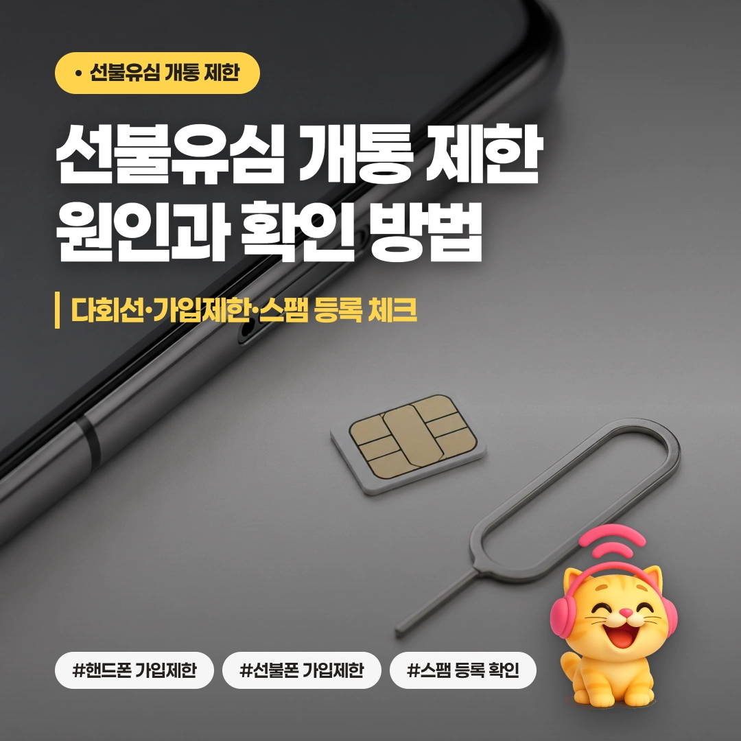 선불유심 개통 제한 원인과 다회선 가입제한 스팸 등록 확인 방법 안내 이미지