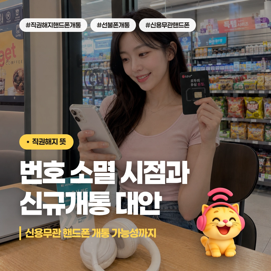 직권해지 뜻과 번호 소멸 시점 및 신규개통 대안 안내 이미지