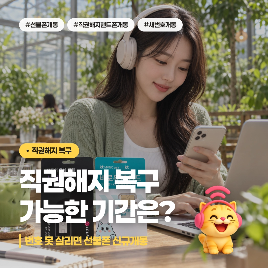 직권해지 복구 가능 기간과 선불폰 새 번호 신규개통 안내