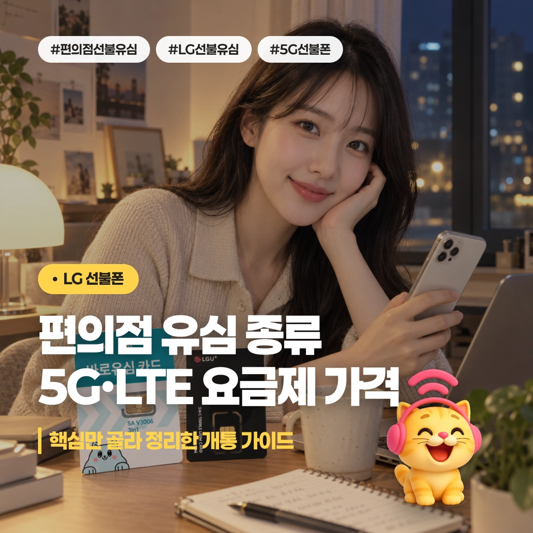 LG 선불폰 개통 편의점 유심 종류와 LTE 5G 요금제 가격 안내 이미지
